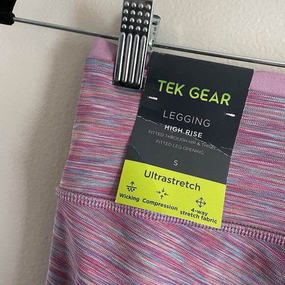 Tek Gear Women S Pink Spacedye Ultrastretch Athletic High Rise Legging NWT - Picture 9 of 11